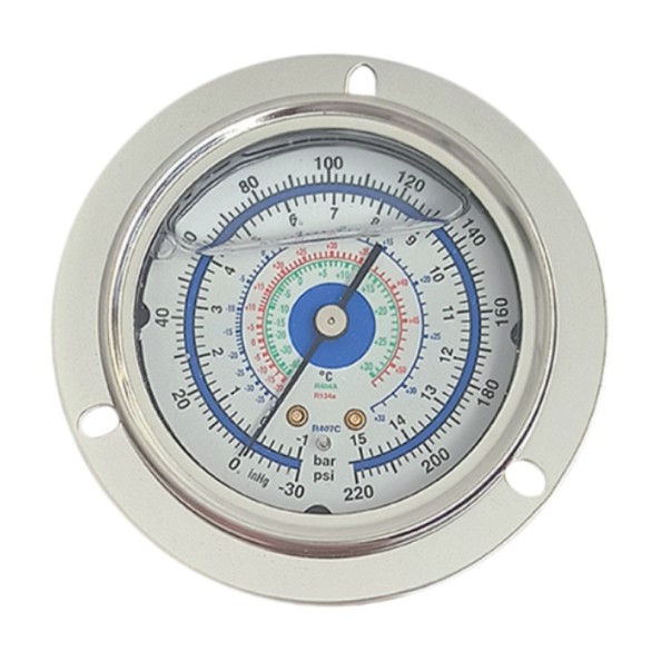 Μανόμετρο Χαμηλής Yans Φ60 Πίνακα -Πίσω Μαστός - Γλυκερίνη-R407C