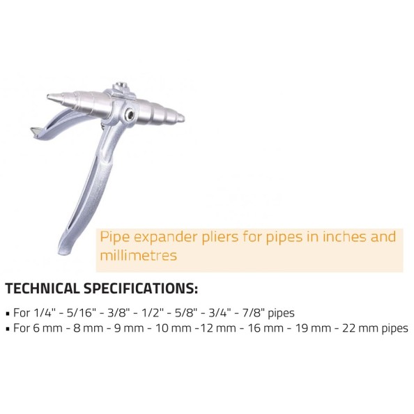 Πένσα Εκτόνωσης Χαλκοσωλήνα 1/4" έως 7/8" & Φ6mm έως Φ22mm