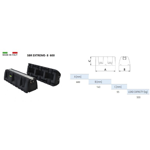 Βάση Δαπέδου SBR Extreme-8  Με Ράγα Αλουμινίου 60cm (σετ 2τμχ)