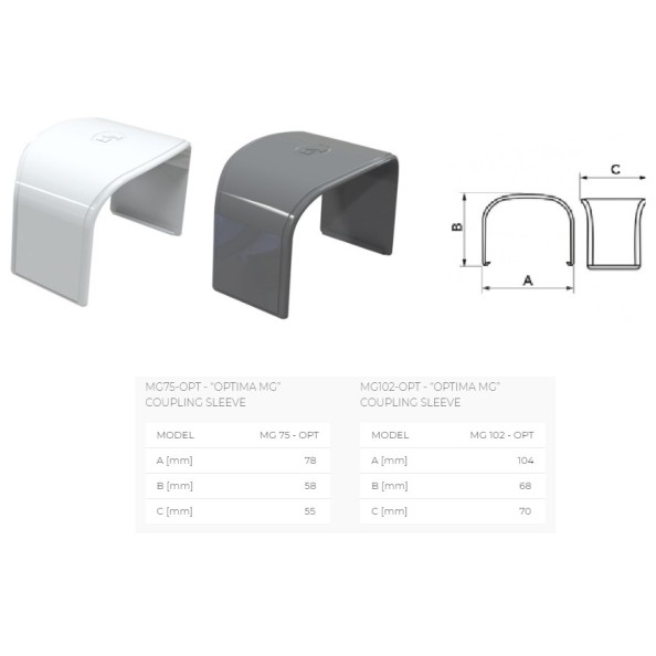 Σύνδεσμος Καναλιού MGS75-OPT 78x58mm Λευκός