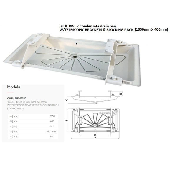 Λεκάνη Αποστράγγισης Blue River Medium 1050x400mm